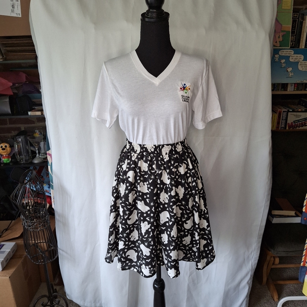Modcloth Halloween Ghost Skirt Sz M - Picture 2 of 10